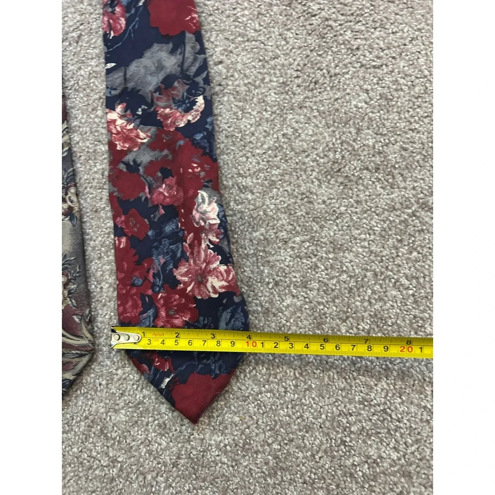 Academia Office Aesthetic Necktie 4 Lot Mens Multicolor Excellent Paisley Floral